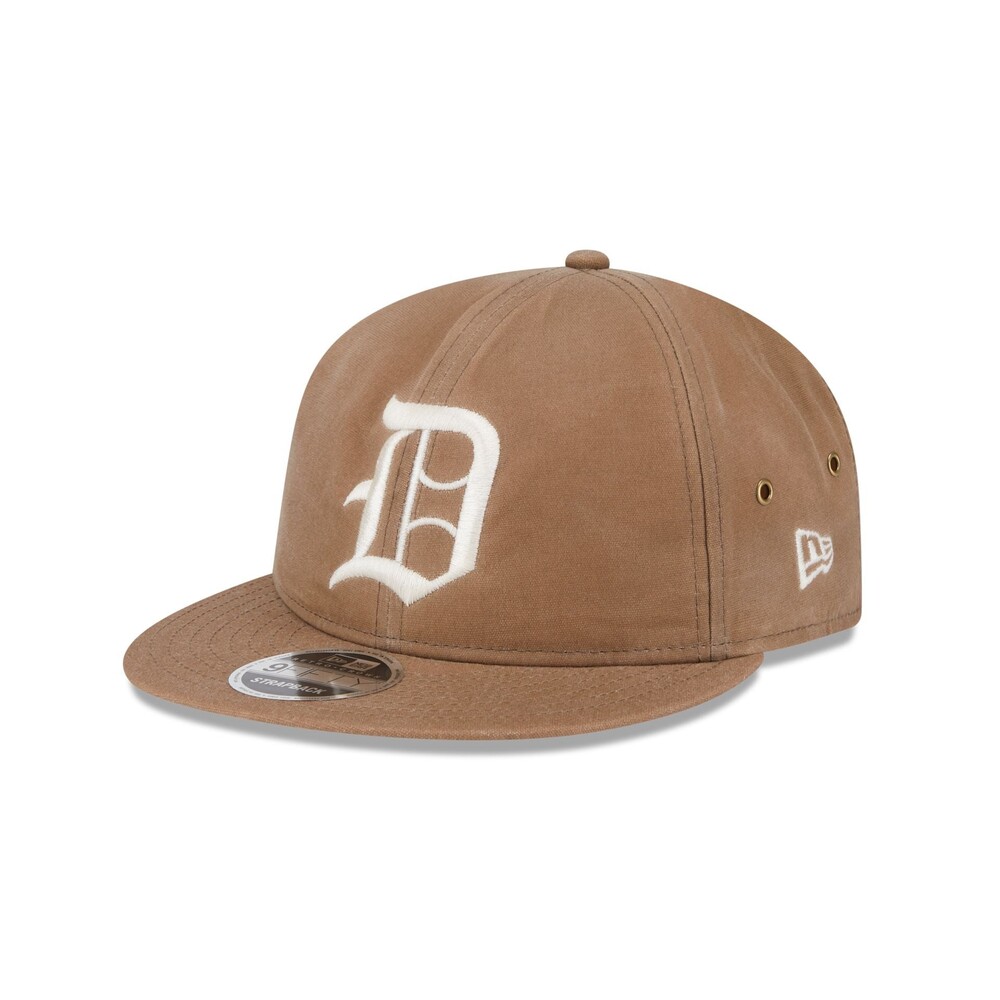 New Era Detroit Tigers Khaki Retro Crown 9FIFTY Strapback Hat - One Size